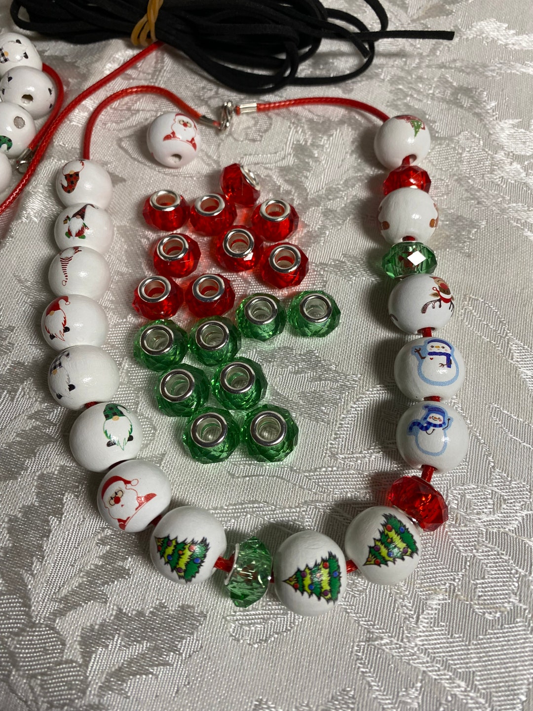 Christmas Jewelry DIY Kit Necklaces Bracelets Wood and Etsy UK