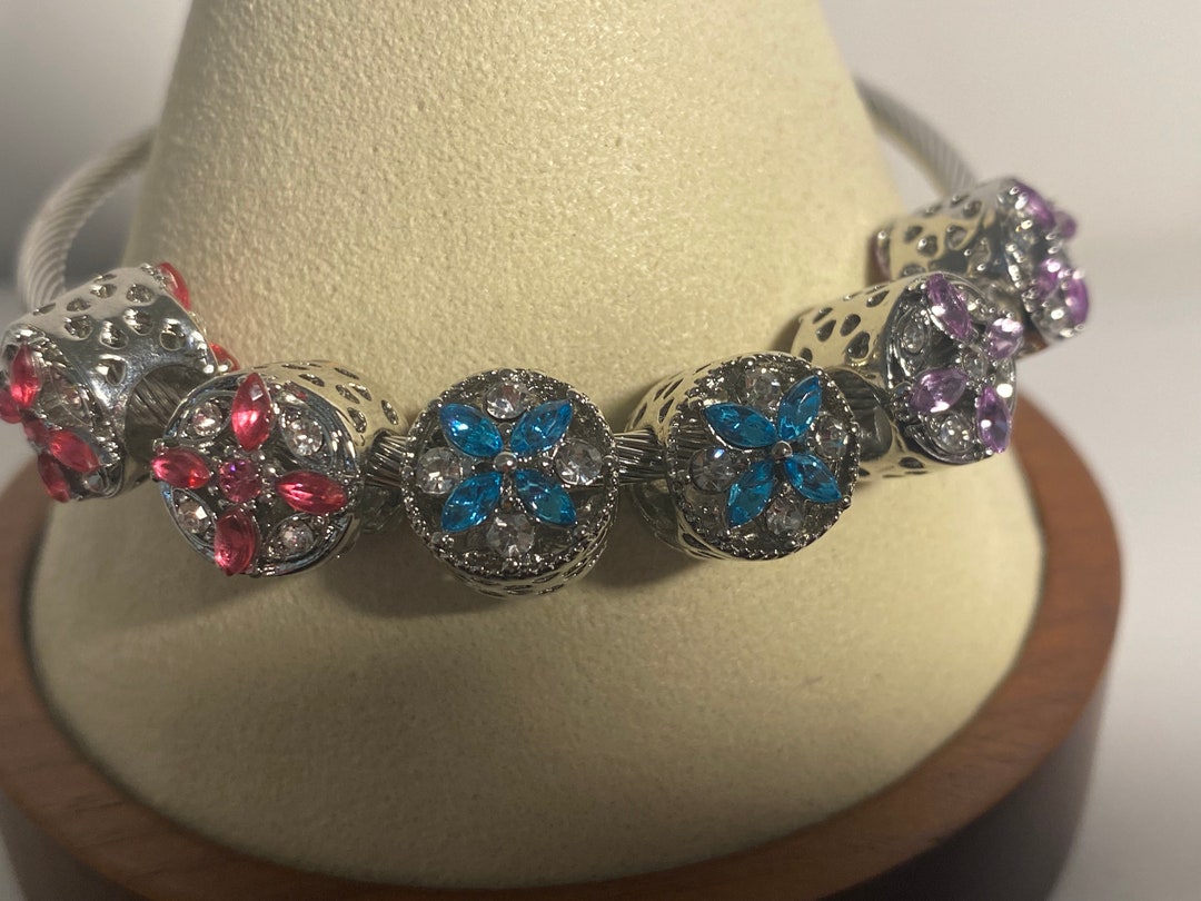 Charms for Charm Bracelet Floral Heart Design Set of 2 Etsy Canada