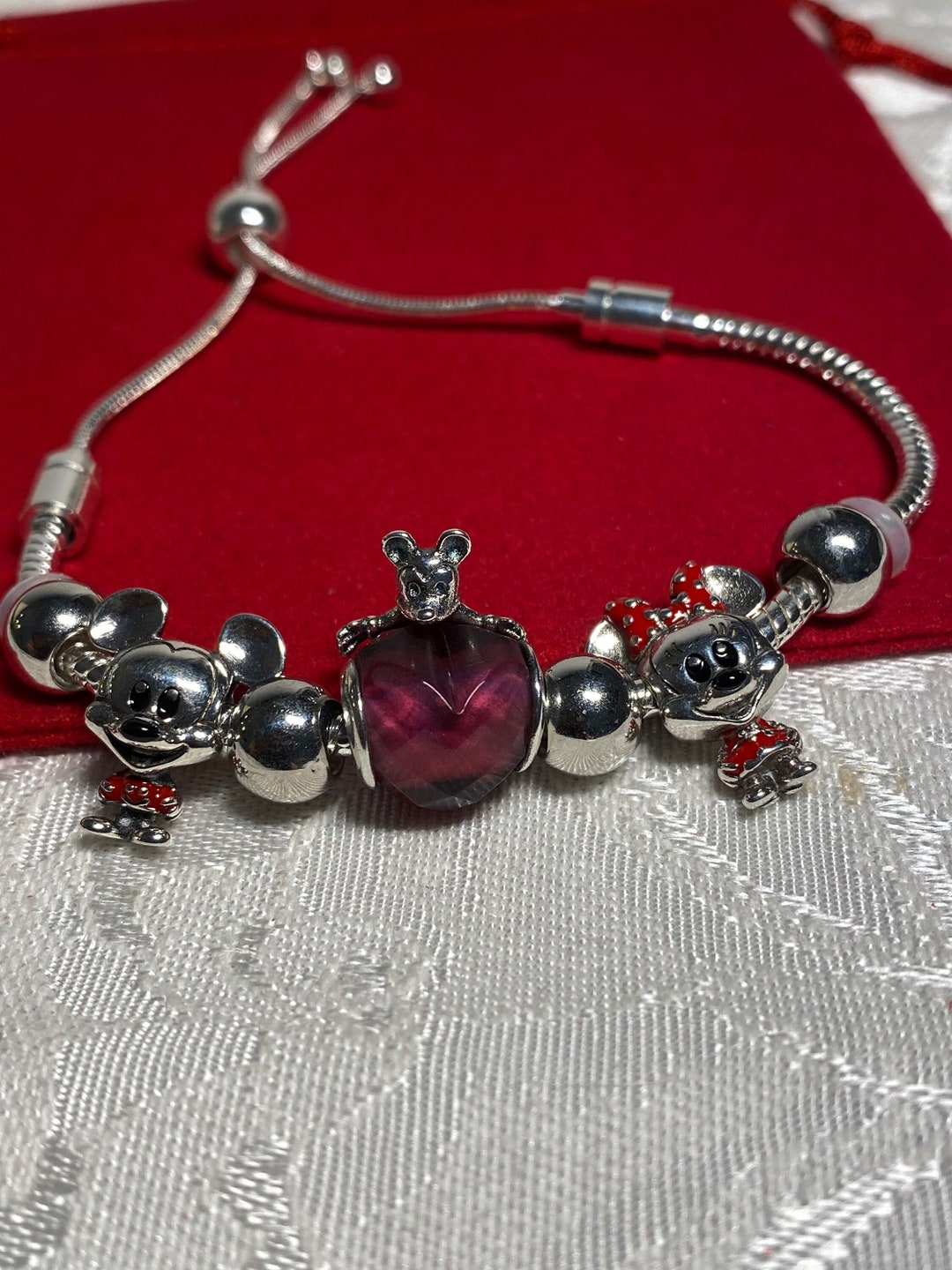 Minnie Mouse Bracelet For Women Mouse Charm Bracelet Love Heart