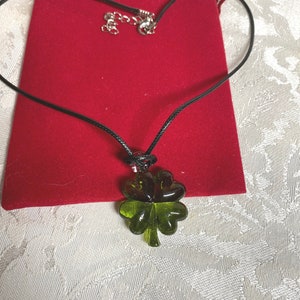 thumbnail image 2 of Four Leaf Clover Necklace – Green Resin Pendant, Gold-Tone Silver Plated Chain, Good Luck Gift 2 of 5