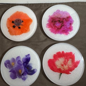 Floral resin coasters, Our design or yours, flower coasters