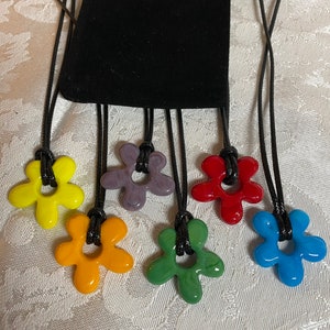 Glass flower pendant, clavicle, necklace, irregular glass flower bead