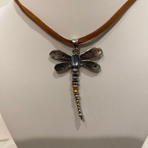 dragonfly pendant, necklace, vintage style