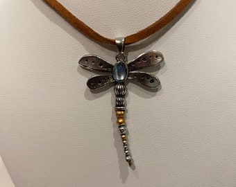 dragonfly pendant, necklace, vintage style
