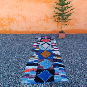 Colorful Boho Berber Carpet – Black Friday Home Decor Sale – Handcrafted Moroccan Rug for Living Room, Hallway or Modern Interiors