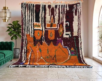 Wool Berber Rug, Plush Moroccan Shag Carpet, Tribal Bohemian Decor