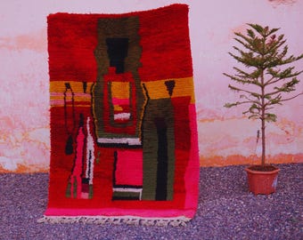 Custom Size Rug - handmade wool rugs Moroccan Geometric Carpet