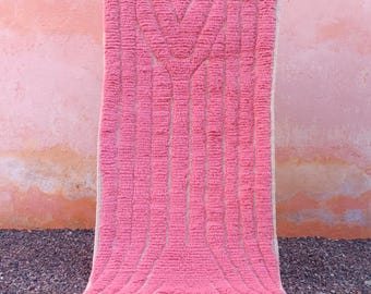 pink wool rug, handmade rugs, berber carpet, Bohemian Home Decor