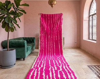 Handwoven Moroccan Runner – Custom Wool Berber Carpet – Bohemian Hallway Rug