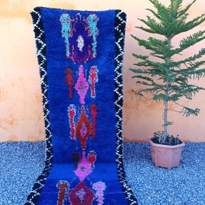 Moroccan rug blue - Berber rug - Beni ourain rug - - Handmade rug -  Solid blue rug - Light Blue Area Rug