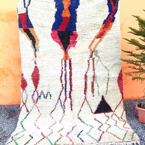 Artistic Moroccan Rug, Handmade Rug, Royal blue rug, Moroccan Carpet, Beni Ourain Rug, Tribal Berber Rug, Authentic Carpet