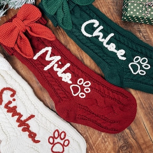 Personalized Pet Christmas Stockings,Christmas Dog Paw Stockings,Christmas Family Stockings,Cat Paw Stockings,Christmas Stockings