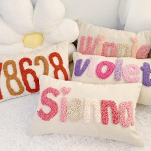 Embroidered Pillow Personalized Gift, Custom New Baby Gift, Baby Girl/Boy Nursery Decor, Baby Gift Idea, Kids Room Decor