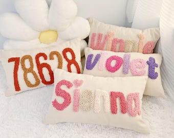 Embroidered Pillow Personalized Gift, Custom New Baby Gift, Baby Girl/Boy Nursery Decor, Baby Gift Idea, Kids Room Decor