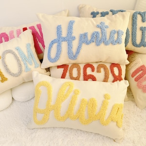 Custom Embroidered Pillow Personalized Gift, Home Decor, Anniversary Gift, Baby Gift Idea, Birthday Gift for Him, Custom Throw Pillow