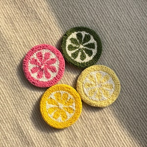 Lemon Car Coaster,Set of 2 Punch Needle Car Coasters,Car Accessories,Car Decor Aesthetic,New Car Gift,Y2k Auto Accessories,Mother's Day Gift