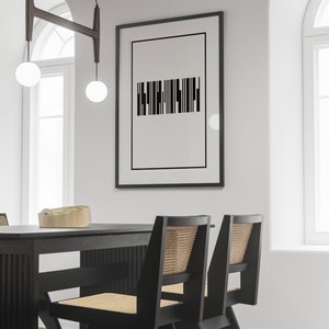 Cartel de arte de código de barras / Arte de pared / Imprimible / Impresión digital / Decoración del hogar / Ilustración / Geométrico / Recto / Líneas imagen 5