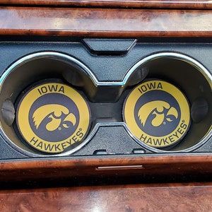 Iowa, Car Accessories, Car Decor, Car Coasters,Coaster, auto decor, gift for him, cup holder coaster, personalized coaster