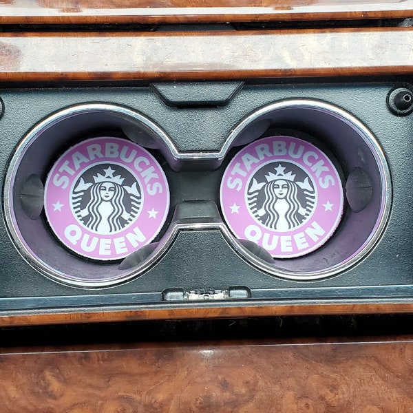 Starbucks Queen, Starbucks, Coffee, Car Accessories, Car Decor, Car Coasters,Coaster, auto decor, gift for her, cup holder, gift for mom