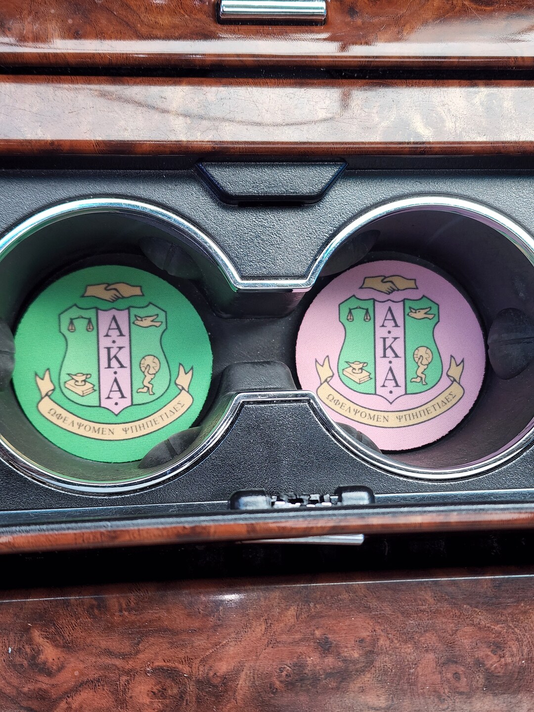 Pink and Green, Ivy, Sorority, Car Accessories, Car Decor, Car Coasters ...