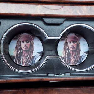 Jack Sparrow, Car Accessories, Car Decor, Car Coasters,Coaster, auto decor, gift for her, cup holder coaster, personalized coaster