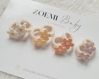 Mini elastici per neonati | set di 2 elastici a forma di fiore