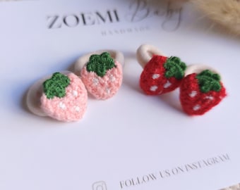 Mini bandas elásticas para bebé | bandas elásticas para niños pequeños | juego de 2 bandas elásticas de fresa