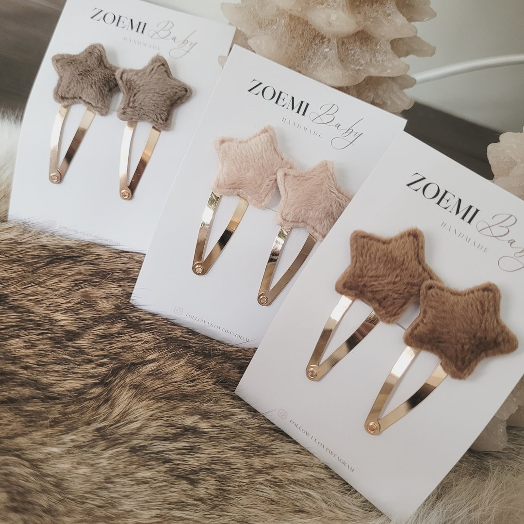 Soft Christmas Stars Click Clack Hair Clips Etsy