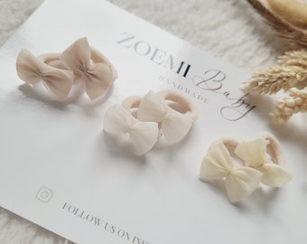 Mini élastiques pour bébé | lot de 2 élastiques noeuds | mariage festif