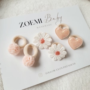 Mini élastiques bébé tout-petit Saint Valentin Coeurs Fête des Mères Peach lovers