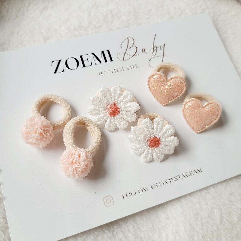 Mini gomas elásticas bebé niño San Valentín Corazones Día de la Madre imagen 2