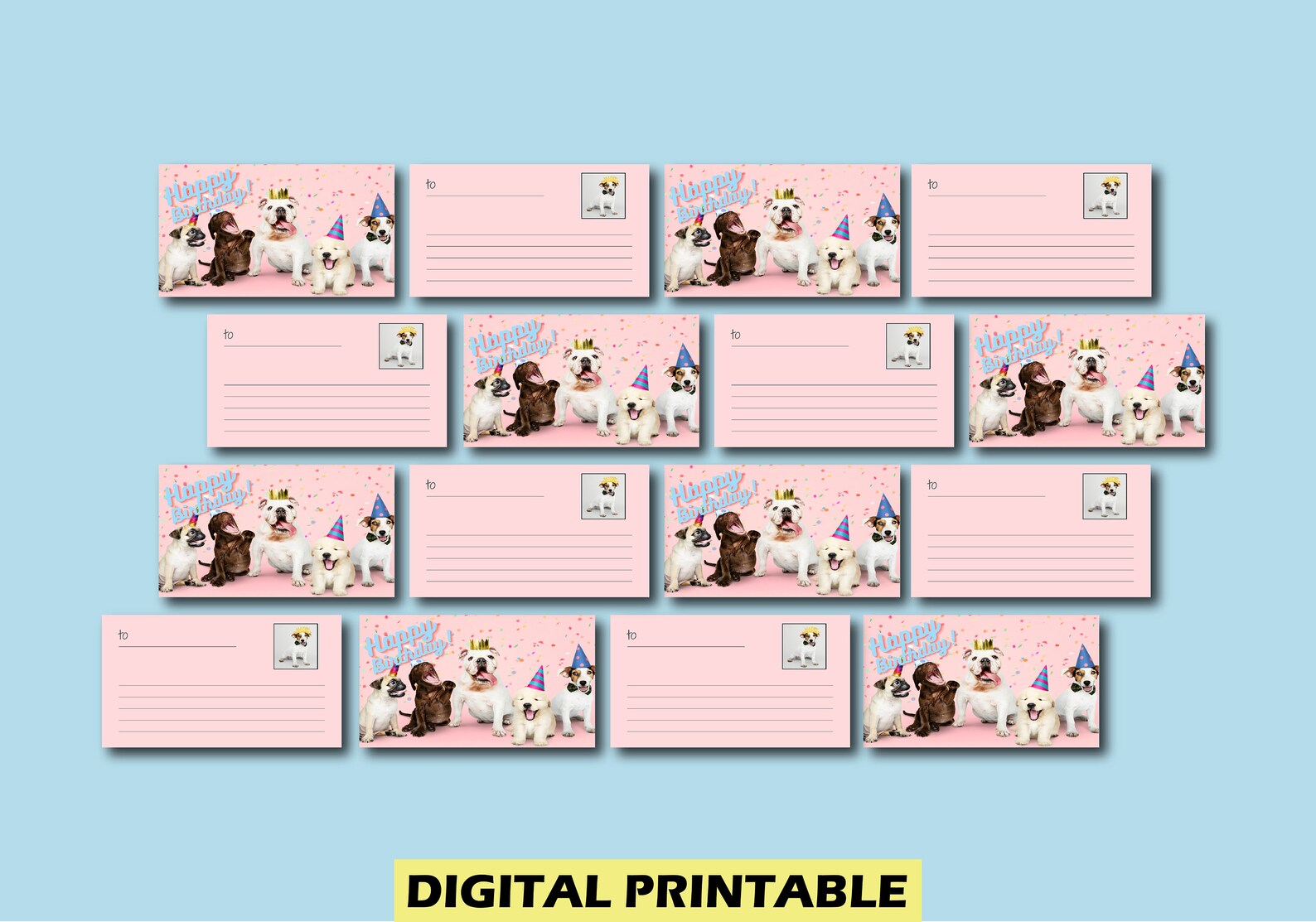 Printable Dog Birthday Card Digital Birthday Cards - Etsy
