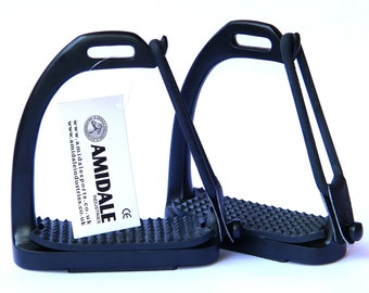 Amidale Peacock Stirrups Horse Riding Safety Iron Fillis S/S Stirrups BNWT BLACK