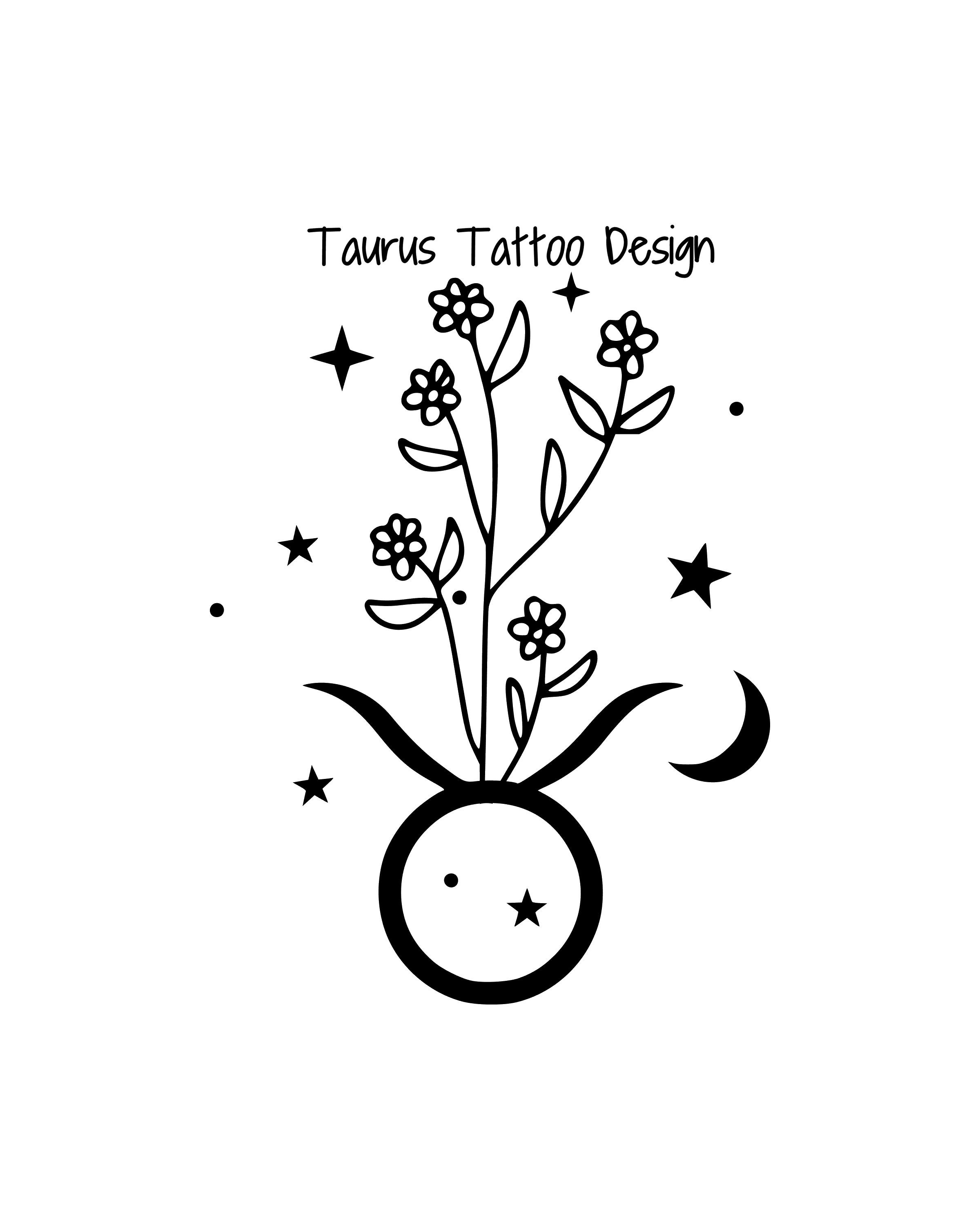 Taurus Tattoo Design - Etsy Finland