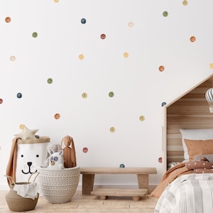 Watercolor Earth Dots Stickers, Removable stickers, Wall decoration, Watercolor circles, Kids room decor, Irregular dots, Space stickers A68