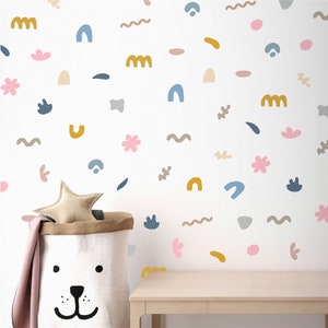 Irregular shapes stickers, Abstract shapes, Kids room decals, Irregular stickers, Removable wallstickers, Many colors, Wall decor A18 - M