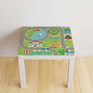 装飾テーブルステッカー Ikea Lack LK4、部屋の装飾、子供部屋の装飾、子供部屋のデカール、カラフルなステッカー、車のステッカー、遊園地