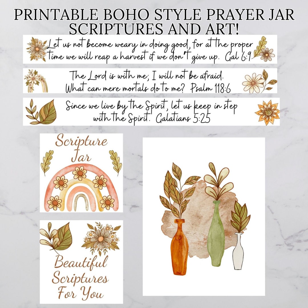 Printable Prayer Jar Scriptures DIY Make Your Own Scripture Etsy