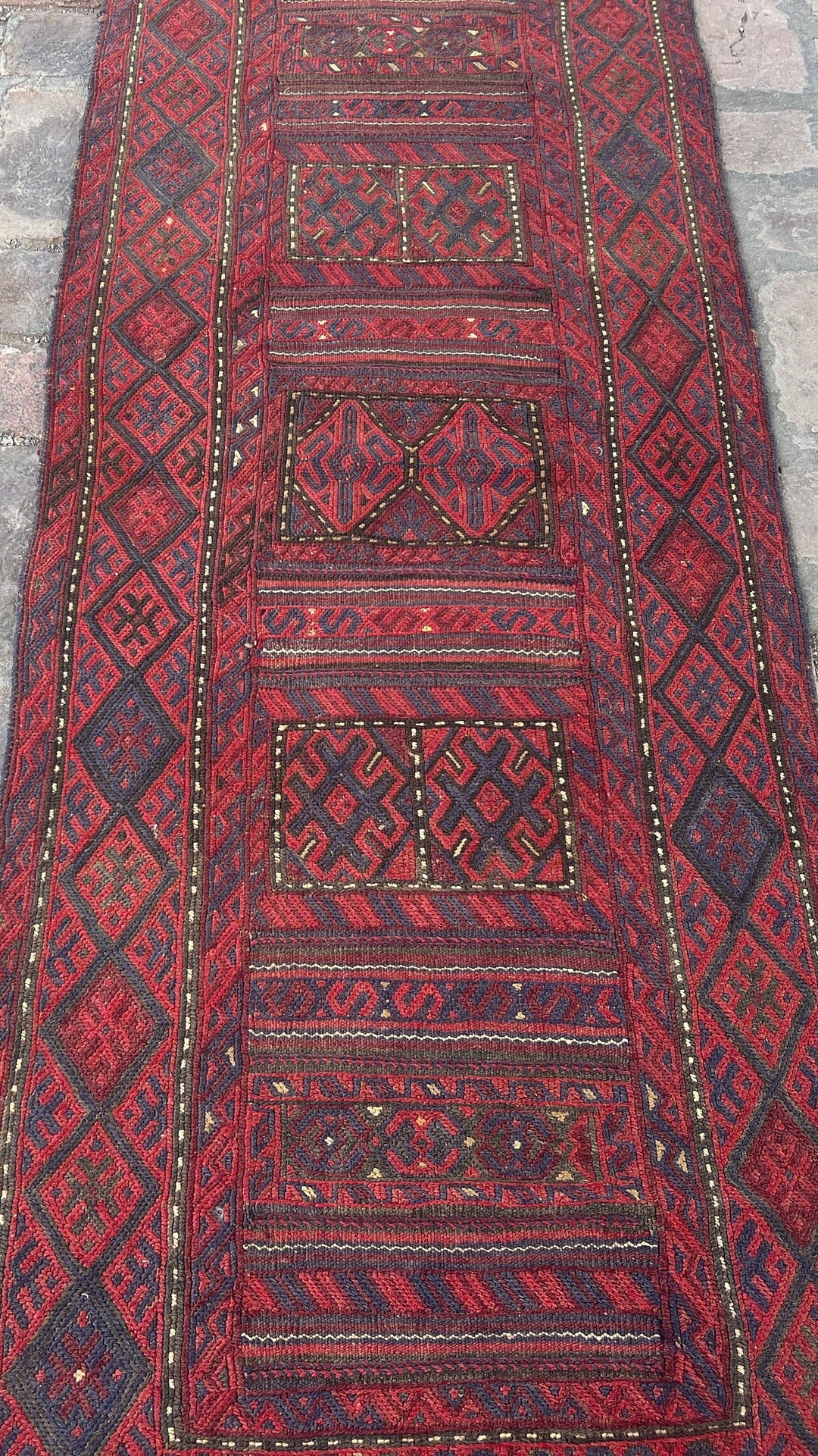 Aphgan Rug 8 Ft, Beautiful Handmade Vintage Afghan Tribal Adraskan Kilim Runner ...