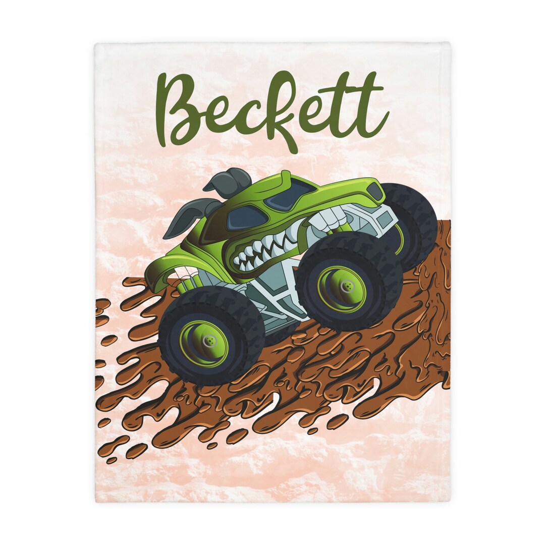 Monster Truck Plush Blanket Monster Trucks Monster Trucks Etsy