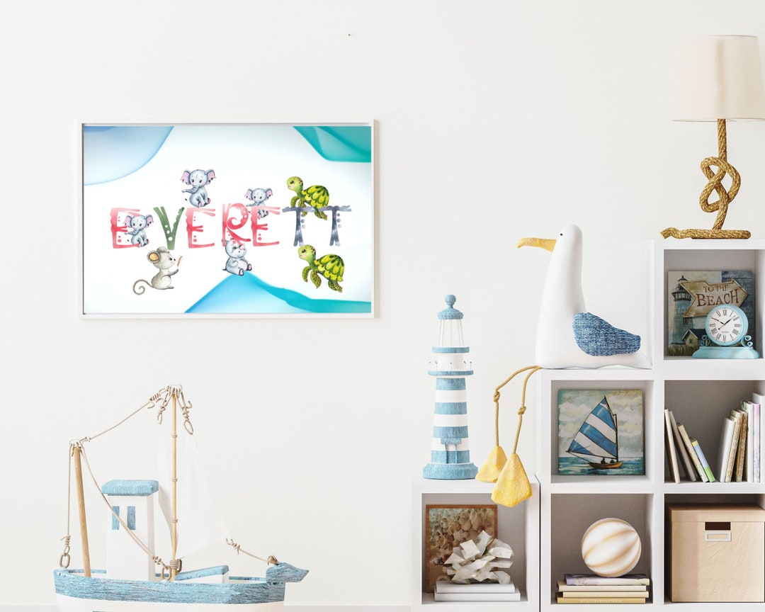 Custom Name Print Personalized Boys Name Printable Wall Art - Etsy