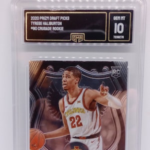 Tyrese Haliburton 2020-21 Panini Prizm Draft Picks #90 Crusade Rookie GMA 10 Gem Mint Graded NBA Card