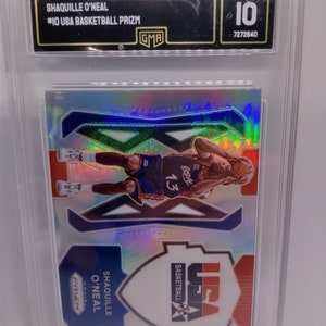 Shaquille O'Neal 2021-22 NBA Panini Prizm #10 USA Basketball Insert Silver Prizm - Tarjeta graduada GMA 10 Gem Mint