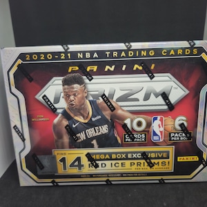 Panini Prizm 2020-2021 NBA Basketball Mega Box Exclusive - New Factory Sealed - Guaranteed 14 Red Ice Prizms & 4 Silver Prizms