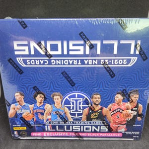 Lot de 20 baskets Panini Illusions 2021-22 NBA en exclusivité dans une boîte - Neuve scellée - 120 cartes - Prizms/Parallels roses et bleus - Jeux télécommandés