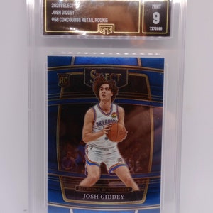 Josh Giddey 2021 Panini Select #58 Blue Concourse Retail Rookie Card GMA 9 Mint Plus Graded NBA Card