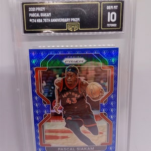 Pascal Siakam 2021 Panini Prizm #174 NBA 75th Anniversary Prizm GMA 10 Gem Mint Graded NBA Card