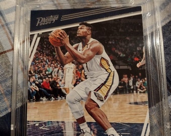 Zion Williamson Rookie Card ECG 9 Mint Plus - Panini Chronicles Prestige #60 NBA Card Graded