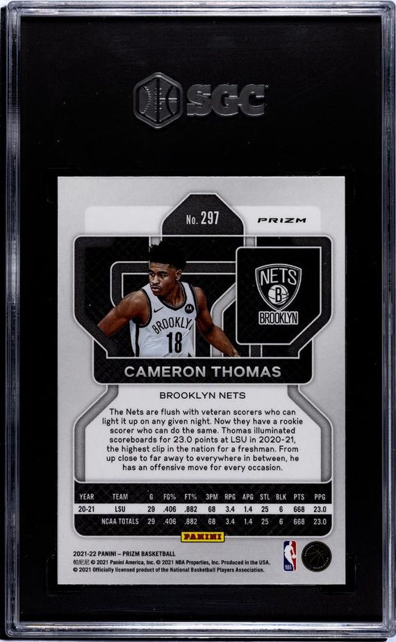 Cameron Thomas 2021-22 NBA Panini Prizm #297 Silver Wave