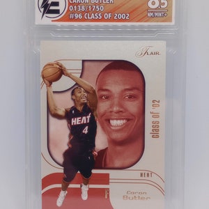 Caron Butler Rookie Card 2002 Fleer Flair Serial 138/1750 Class of 2002 #96 ECG 8.5 Near Mint Plus + Graded